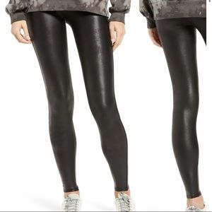 • Spanx Black Faux Leather Leggings •